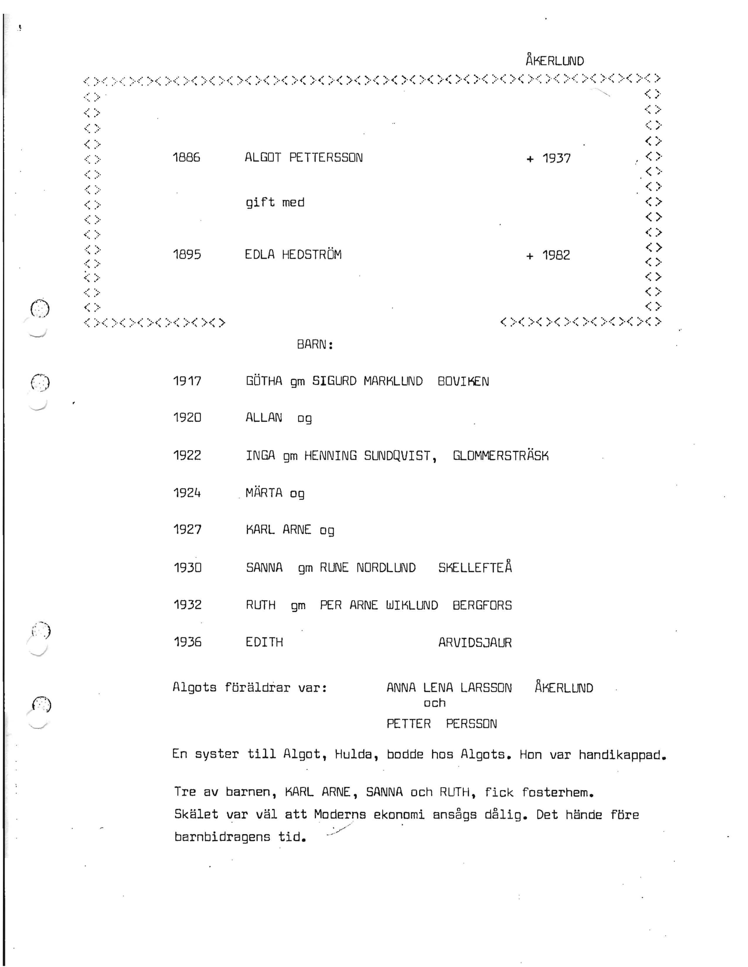 .! ÅKERLUND <: >< >< >< ).< >< >< >< >< >< >< >< >< >< >< >< >< ).< >< >< >< >< >< >< >< >< >< >< >< >< >< >< :> "'-., <.' ", '-. " ). 1886 ALGOT PETTERSSON + 1937 < ) < '. " < ) gift med <.