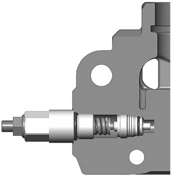 Inloppssektion ryckbegränsningsventil [16] Inloppssektionen förses normalt med en tryckbegränsningsventil för att skydda pump och ventil mot tryckspikar i systemet vid snabba omställningar.