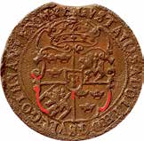 Sådana prydnader av olika storlek har utgjort element i vissa vapen och kronor. Det därför troligt att befintliga punsar har använts. Vi tittar också på mynt nr 164 från Nyköping.