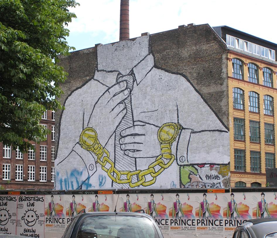 Fasadmålning vid Spreeufer, Berlin.