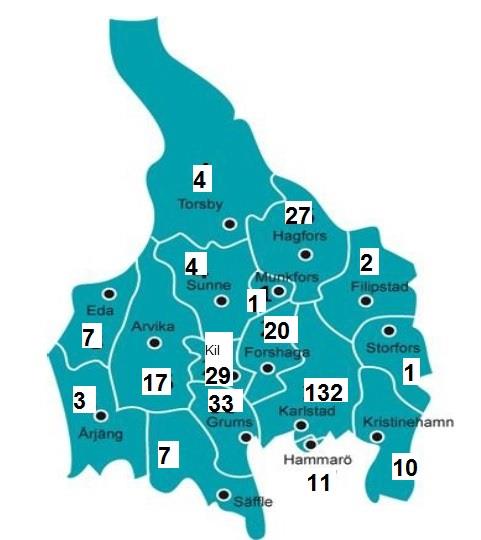 Figur 2 visar antalet kommunvis inrapporterade aktiviteter från högerextrema grupperingar under 2013.