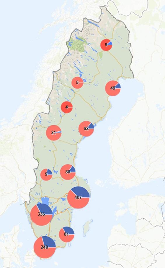 36 (60) I figur 5 illustreras apoteksmarknaden i november 2013 uppdelad på andelen apotek etablerade mellan 2009 och 2013 respektive före 2009.