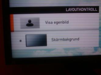 4. Om kamerabilden visas över din dators bild tryck på layout-knappen på fjärrkontrollen. Markera Visa egenbild med hjälp av pilknapparna på fjärrkontrollen. Tryck på OK knappen=.