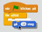 [grön flagga] klickas på.