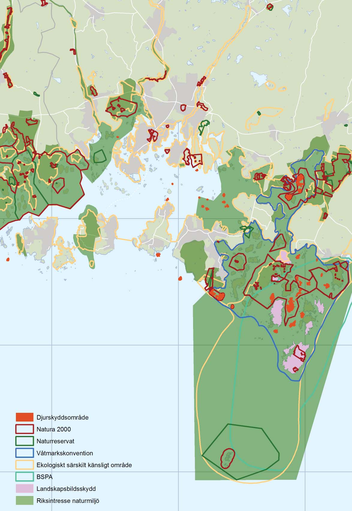 Möcklö Senoren Hasslö Aspö Tjurkö Sturkö Torhamn Ytterön/ Östra Hästholmen Inlängan Långören Ungskär Stenshamn/ Utlängan Utklippan Natura 2000-områden, naturreservat, våtmarkskonventionen,