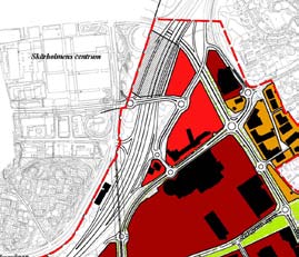 en viktig roll för att knyta samman den regionala stadskärnan och en gång- och cykelväg längs spårvägsbron kommer att göra det lättare att gå och cykla mellan Kungens kurva och Skärholmen.