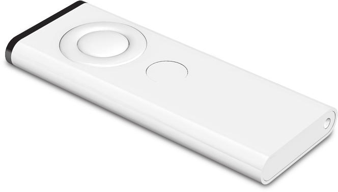 Byta fjärrkontrollens batteri När batterinivån i Apple Remote är låg visas en bild på en fjärrkontroll och en varningssymbol ( ) på Apple TV. Byt batteriet mot ett CR2032-batteri.