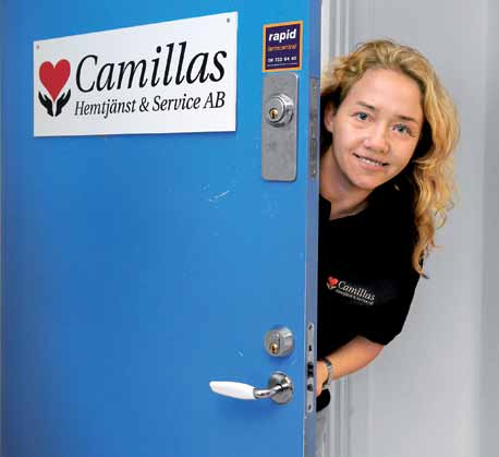 Camilla Bäck, Vd för Camillas Hemtjänst & Service. ta steget vidare. Men Camilla gav sig inte, och hon kom på en lösning som innebar att hon kunde växa utan att anställa.