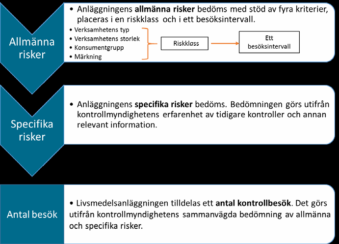 Figur 1 En reviderad riskklassningsmodell Modellen leder således fram till ett bestämt antal besök per anläggning under ett år.