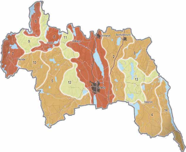 verk bör inte placeras utspritt över hela landskapstypen utan koncentreras till något eller några områden. Därmed hålls vissa utblickar fria från visuell störning.