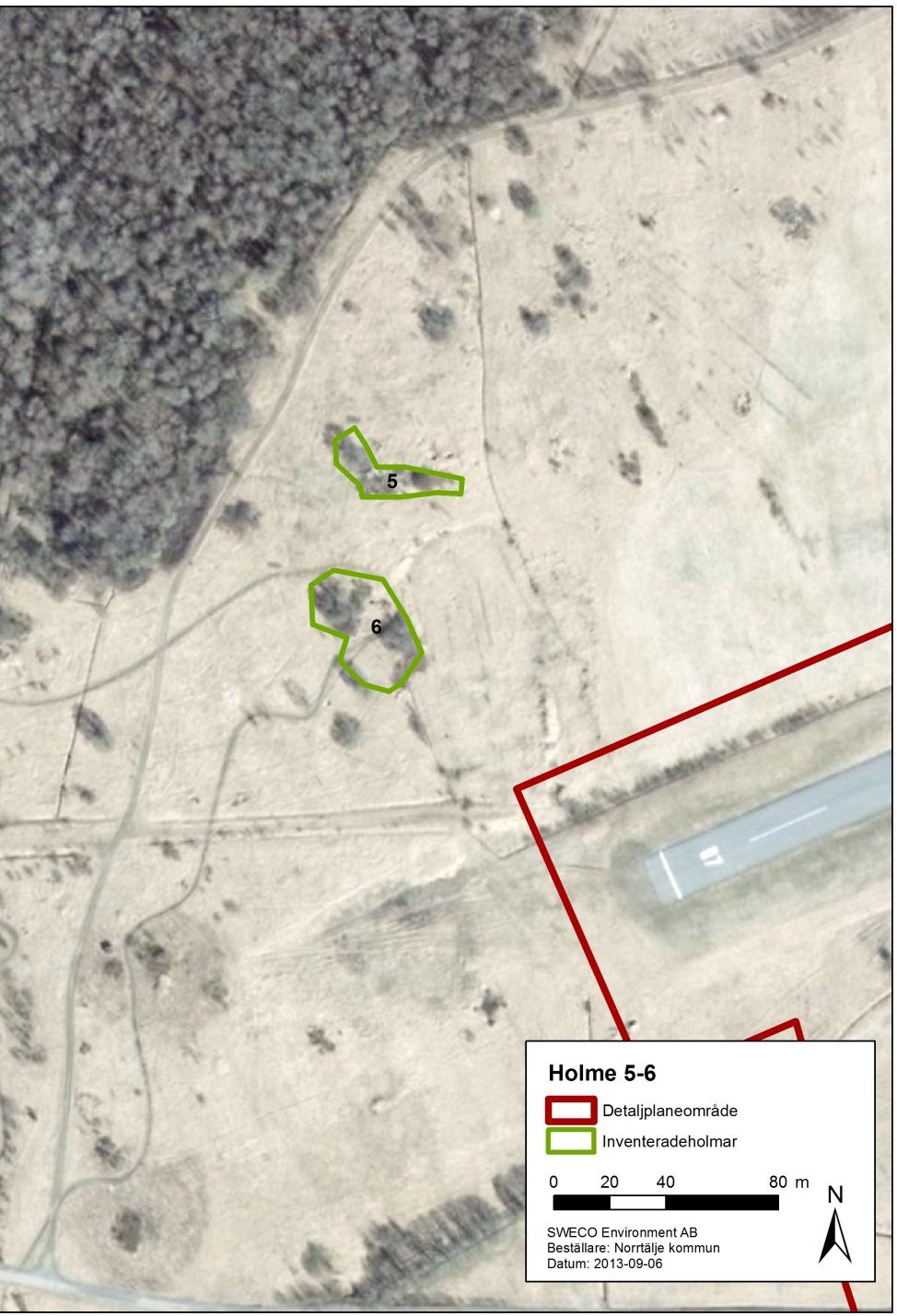 repo001.docx 2012-03-2914 Figur 11 Holme 5 och 6. Holmen är ca 0,05 ha och består av rönn och buskvegetation såsom brakved, nypon, en, olvon och hägg. Små askar håller på att växa upp.