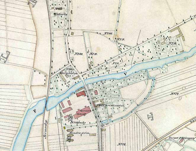 Säveån genom Gamlestaden 9 Figur 6. Utsnitt från Karta öfver en del av det till Götheborgs hörande områden. Upprättad år 1880. Regionarkivet Göteborg, akt: GIV74c.