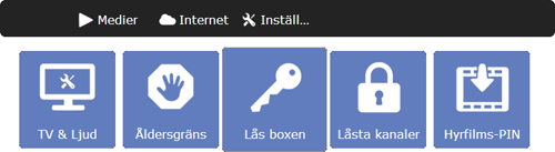 LÅS BOXEN När man låser boxen kan man inte längre ändra åldersgräns eller se/ändra låsta kanaler.