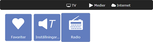 Via IPTV- tjänsten kan du även lyssna på ett antal förvalda radiostationer. Du ser en kanallista när du lyssnar på radiotjänsten och trycker fjärrkontrollens TV- knapp.
