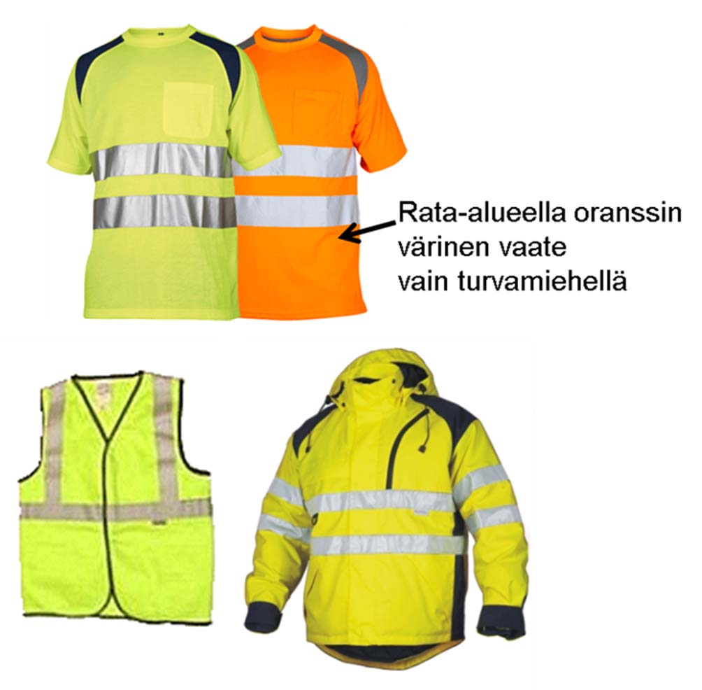 Endast säkerhetsvakten har orangefärgad 28 klädsel på banområdet. Trafikverkets handböcker 3swe/2014 T-shirt uppfyller kraven för klass 3 i storlekar L XXL.