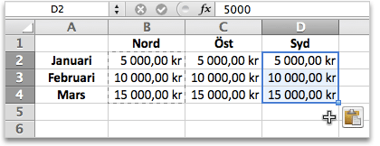 När du vill dölja den rörliga markeringsramen runt en markering trycker du på ESC (finns uppe till vänster på tangentbordet).