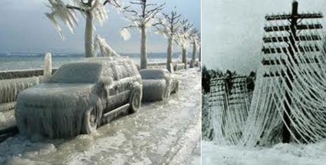 27 Islager på bilar och kraftledningar till följd av den isstorm som drabbade Kanada 1998. 3.