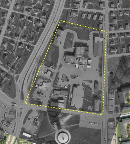 1947 1953 1967 1975 Figur 3. Historiska flygfoton över undersökningsområdet. Undersökningsområdet är markerat med gulstreckad linje.