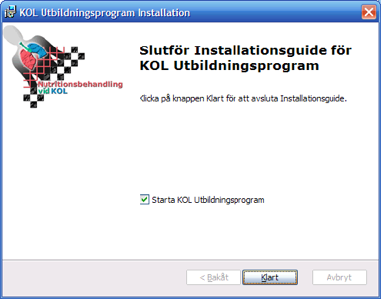 Installationen påbörjas.