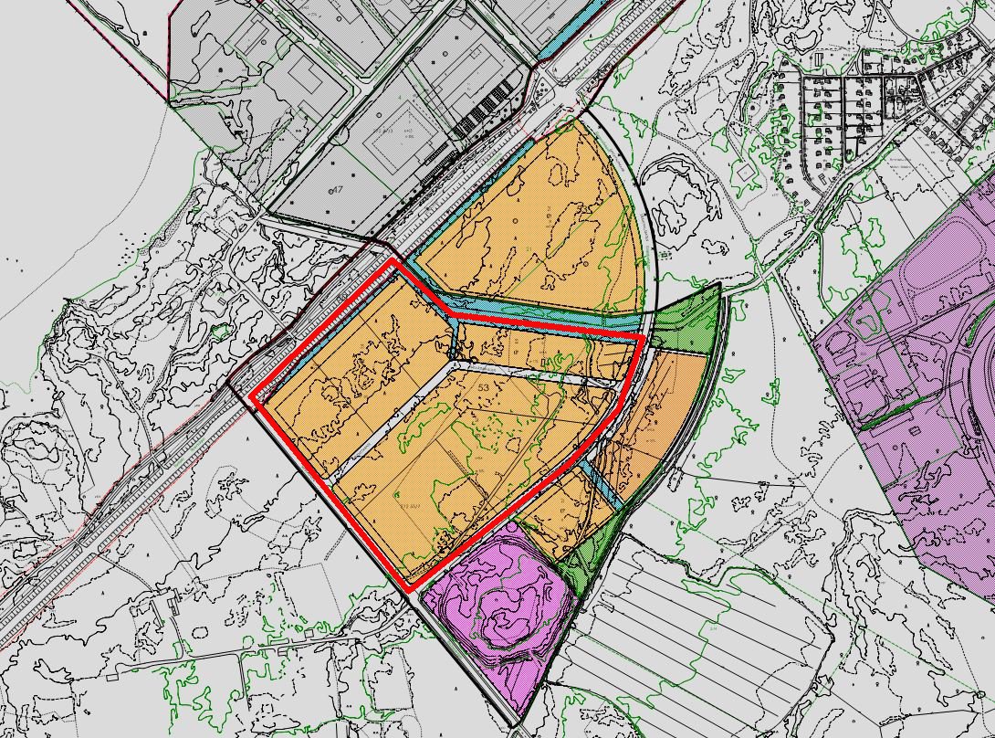 På pärmbildens karta är det preliminära detaljplaneändringsområdet begränsat samt dess närområde, till vilken projektet har stadsbildliga och funktionella konsekvenser.