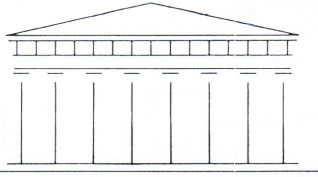 Partenon, som byggs 447-433 f.kr., anses vara det mest fulländade exemplet på dorisk tempelarkitektur.
