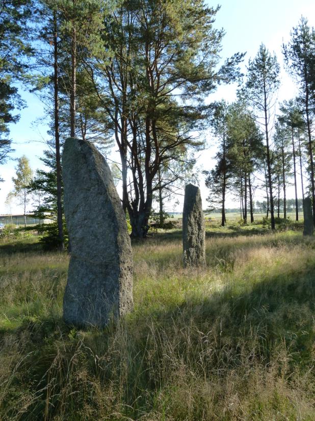 Gravstenarna från stenåldern som stod strax innan banbörjan på det östgående landningsstråket.
