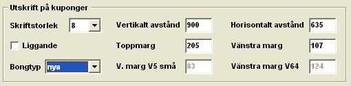 Du kan skriva ut eller spara kuponglistan genom att klicka på eller. Om du sparar bongarna på diskett kan du ta med dig den till ditt ATG-ombud för kupongutskrift.