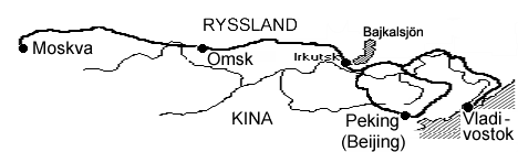 1. Transsibiriska järnvägen går mellan Moskva och Peking. a) Ett tåg stannade i Omsk, där 43 passagerare steg av och 77 steg på tåget. När tåget lämnade Omsk fanns det 319 passagerare ombord.