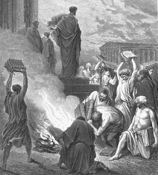 Apostlagärningarna 18:23 21:17 visar hur skillnaden tydliggjordes under Paulus tredje missionsresa, när han reste till Efesos, Grekland, Miletos och andra platser.