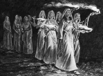 Matteus 25 Talenter (v 15 28) En summa pengar (se talent i Bibelns uppslagsdel) Efter hans förmåga (v 15) Vad han kunde ta hand om Matteus 25:1 13 Bröllopsseder i liknelsen om de tio brudtärnorna På