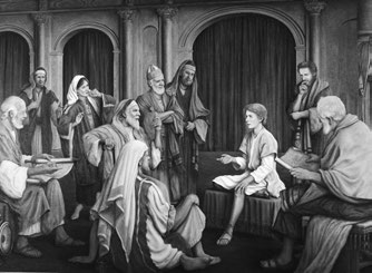 Lukas 2:46 47 Jesus undervisar i templet I Joseph Smiths översättning står det att det var lärarna som ställde frågor, inte Jesus.