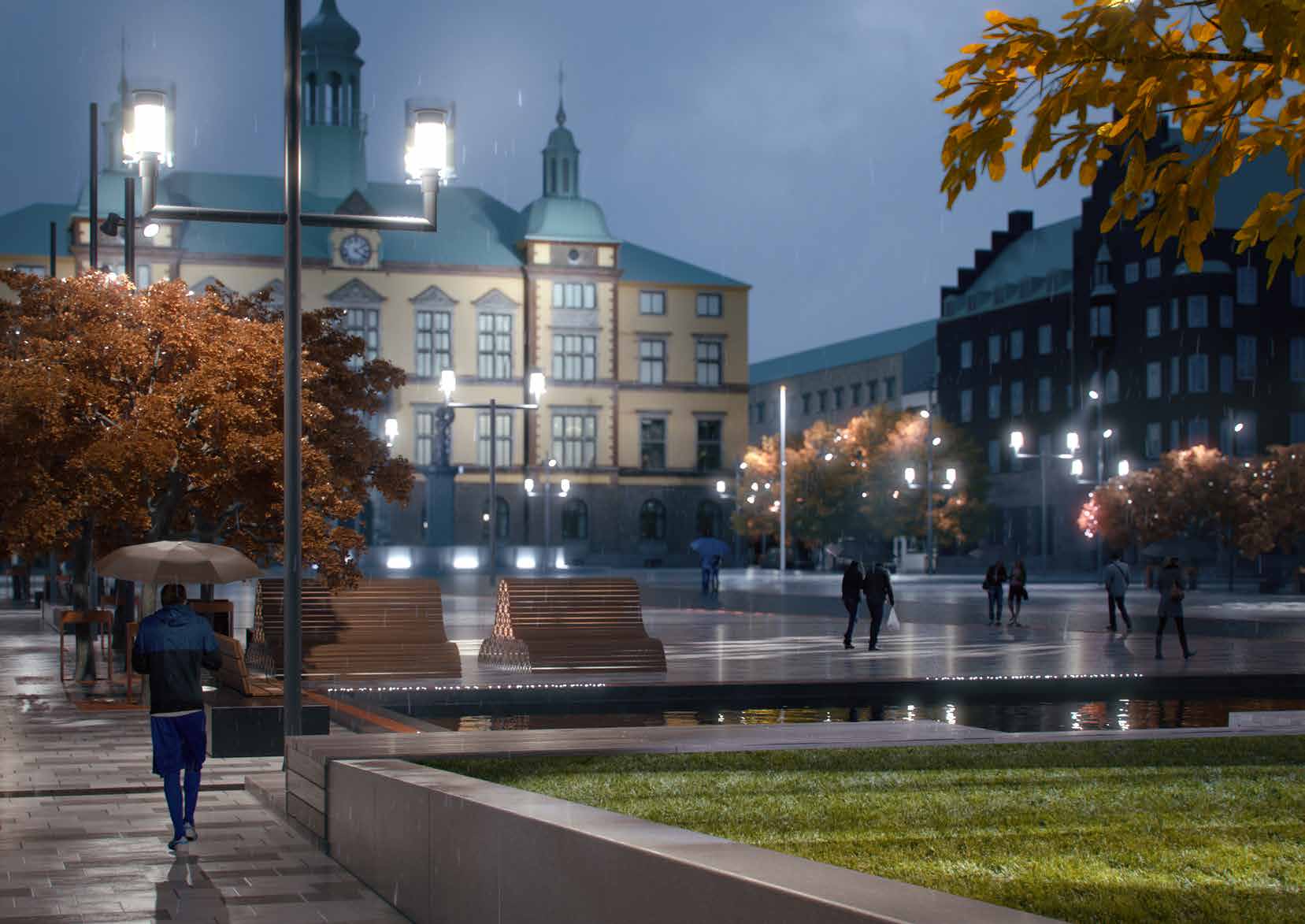 Nytt ljus på torget Nya Fristadstorget kommer att förbättras på många plan och ljussättning är en viktig del.