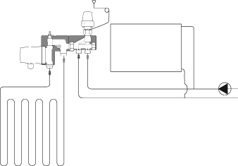 Principschema och justering Uponor Fluvia Push 12 Är speciellt utvecklad för att användas i samband med renovering och ombyggnation av värmen i rum där det tidigare funnits ett vattenburet