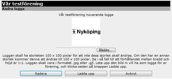 Klicka sedan på knappen Ändra. Krav på logotype Logotypen måste vara av typen gif, jpeg eller jpg.