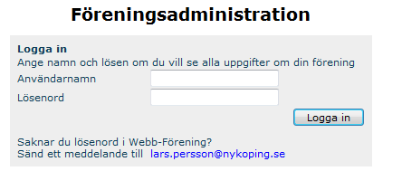 Föreningsregistret på webben Om din förening har godkänt att finnas med i föreningsregistret hittar du föreningen på www.nykopingsarenor.se/foreningar.