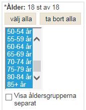 Eftersom regionerna ligger utspridda i listan så får du hålla nere Ctrl