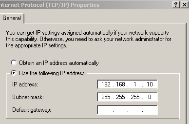 IP-Adressen kan även ändras från E-Designer förutsatt att kommunikationen redan fungerar./ Normalt behöver inte IP-Adressen ändras.