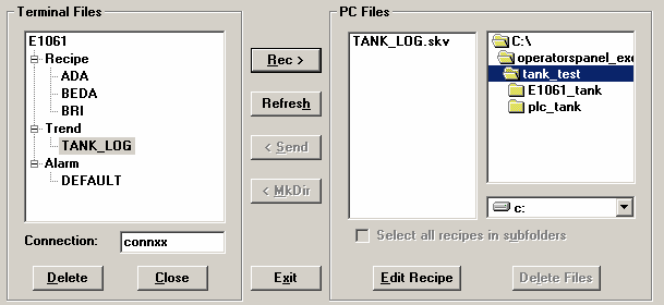 Ikonen för HMI Tools måste flyttas (dras) från Unused functions till COM2 Konfigurationen måste överföras till operatörspanelen med Transfer Project