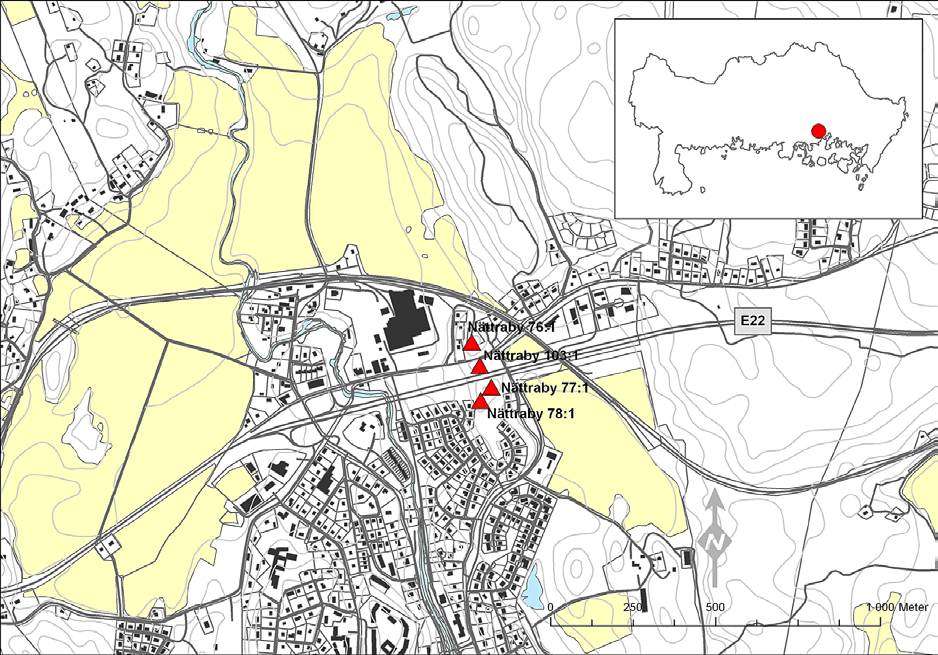 Bakgrund Med anledning av ombyggnad av väg E22 (E66), delen Nättraby-Trantorp, K 2568-0066, sökte Vägverket våren 1992 om tillstånd hos länsstyrelsen att borttaga de två lagskyddade fornlämningarna