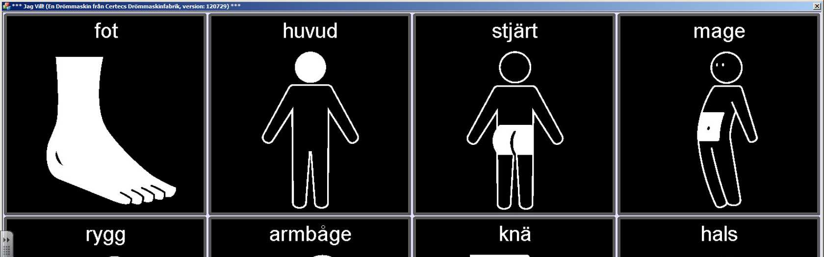 sådan t ex till den här bilden skulle det kunna låta Jag har ont Du startar Jag Vill genom öppna mappen och klicka på programfilen