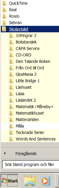 Starta talsyntesen: Start - Skolavtalet - CD- Ord - CD-Ord 1 Starta ordbehandlaren WordPad: