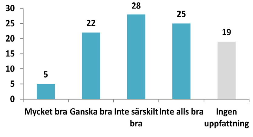 I mellanstora kommuner är det 95 procent och i kommuner med över 100 000 invånare är det 98 procent som instämmer.