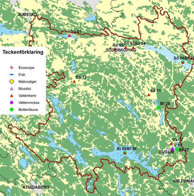 MOTALA STRÖM ALcontrol Resultat Delområde 1 Figur 21. Provpunkter i delområde 1.