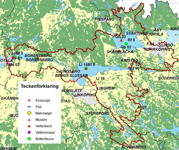 MOTALA STRÖM ALcontrol Resultat Delområde 8 Figur 153. Provpunkter i delområde 8.