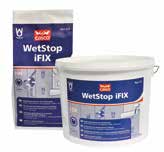 Membran och tillbehör Membran och tillbehör WetStop ifix Produktinformation: Ett snabbt 2-komponents cementbaserat lim som rekommenderas främst till att limma folie och försegla tillbehör samt folie