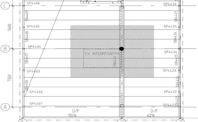 5.4.2 Dimensionering väsentlig bärverksdel Dimensioneringsexempel utgår från ovanstående beräkningsgång och görs för inre pelare i Scylla 3 enligt figur 5.19. Figur 5.19 Förutsättningar för pelare. 1.