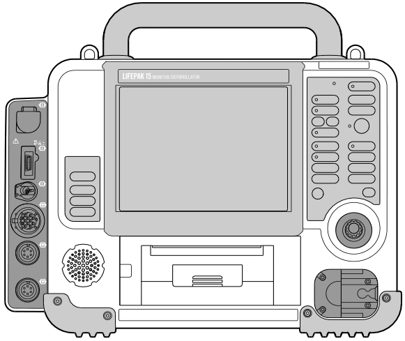 ALLMÄN INFORMATION 3 Framsidan Figur 3-1 visar framsidan på LIFEPAK 15-monitor/defibrillator. Enhetens framsida beskrivs i följande avsnitt.