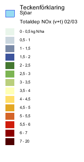 Totalt nedfall av kväve från NOx (kväveoxider,