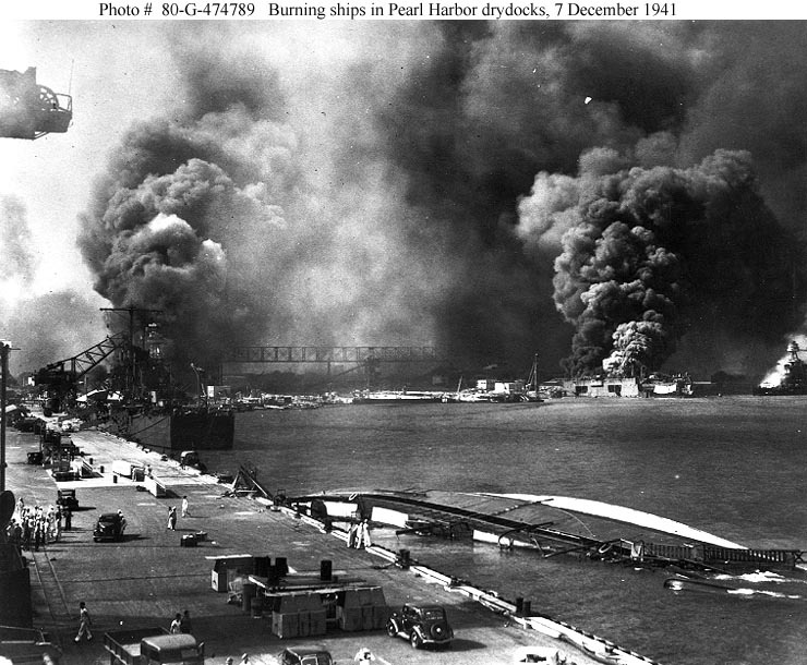 Attacken mot Pearl Harbor 7 december 1941.