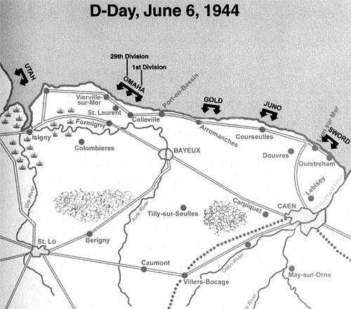 Dagen D Invasionen av Normandie I gryningen den 6 juni 1944 anföll de allierade det tyskockuperade Frankrike. Anfallet skedde i gryningen vid Normandies stränder.